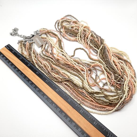 Chico's Glass Seed Bead Multi-strand Necklace, 43 In, 17 Strands, New With Tags - Picture 4 of 11